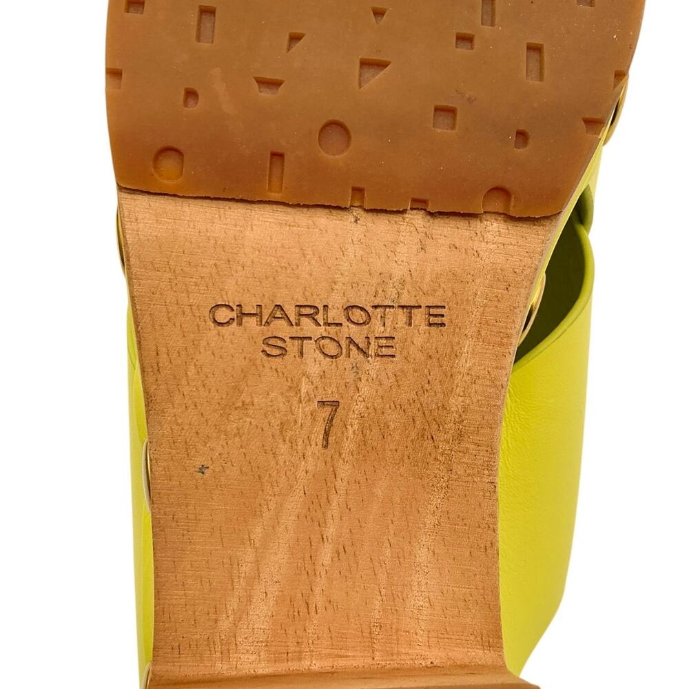 Charlotte Stone Amos Studded Platform Clog Sandals Chartreuse Yellow Size 7 - Picture 12 of 12
